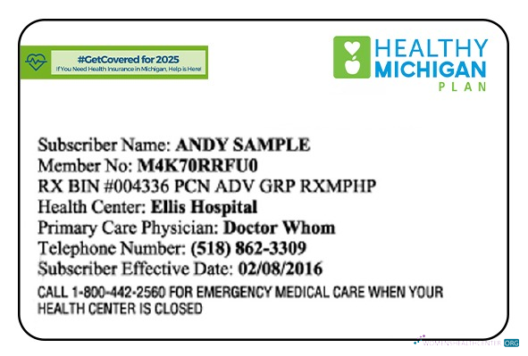Download Michigan health insurance card Photoshop template